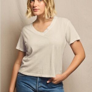 perfectwhitetee Women's Short Sleeve Cream Hendrix Tee